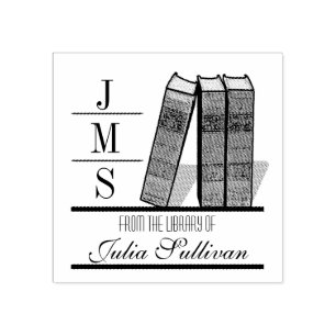 Carimbo De Borracha Vintage Book Shelf Wood Stamp