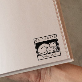 Carimbo De Borracha Vintage Cat, Personalizado Ex Libris Book