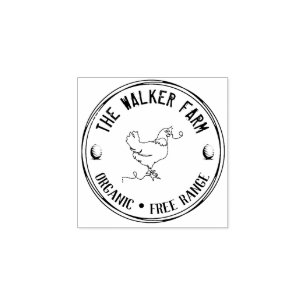 Carimbo De Borracha Vintage Clássica ⎢ Galinha e ovo