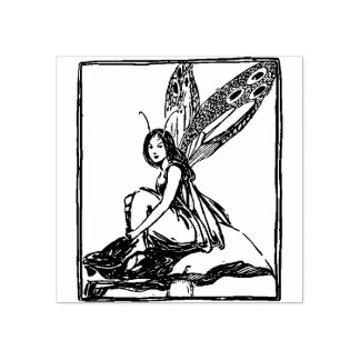 Carimbo De Borracha Vintage Fairy Girl Rubber Stamp