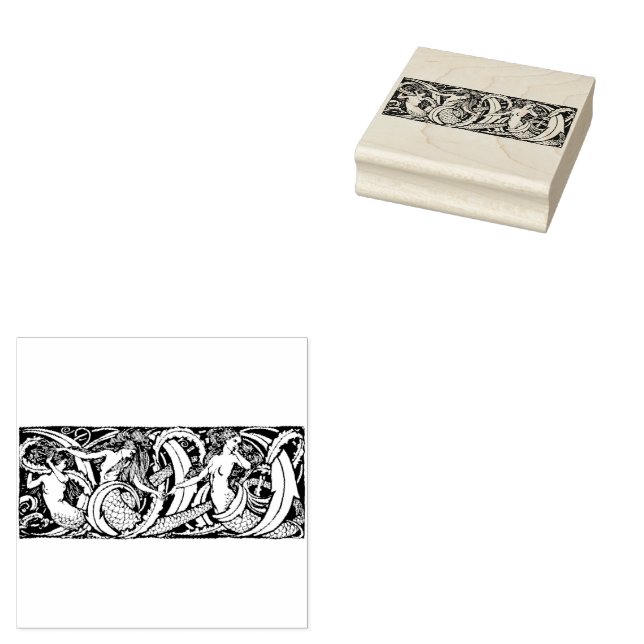 Carimbo De Borracha Vintage Fairy Tale Mermaids (Carimbado)