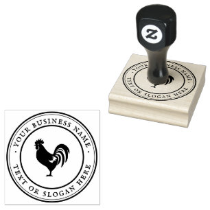 Carimbo De Borracha Vintage Farmhouse Chicken Round