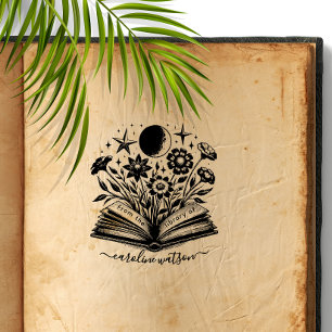 Carimbo De Borracha Vintage Floral Book A partir da biblioteca de