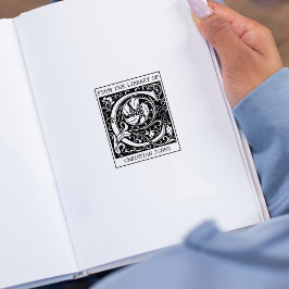 Carimbo De Borracha Vintage Floral Monograma - Letra C da Biblioteca