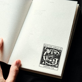 Carimbo De Borracha Vintage Floral Monograma - Letra G da Biblioteca
