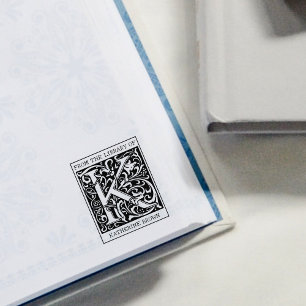 Carimbo De Borracha Vintage Floral Monograma - Letra K da Biblioteca