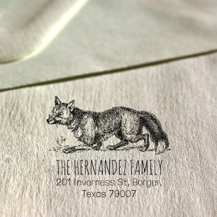Carimbo De Borracha Vintage Fox Return Address Family