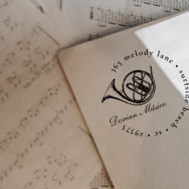 Carimbo De Borracha Vintage French Horn Chorus Return Address