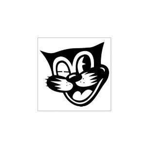 Carimbo De Borracha Vintage Halloween Black Cat Stamp