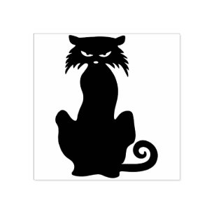 Carimbo De Borracha Vintage Halloween Black Cat Stamp