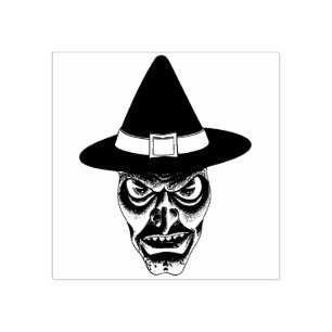 Carimbo De Borracha Vintage Halloween Bruxa Assustadora