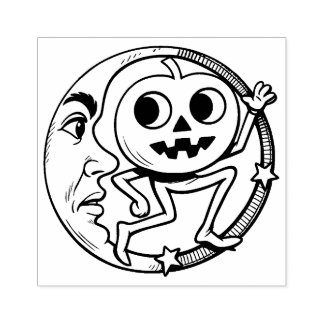 Carimbo de Borracha Vintage Halloween Jack O'Lante