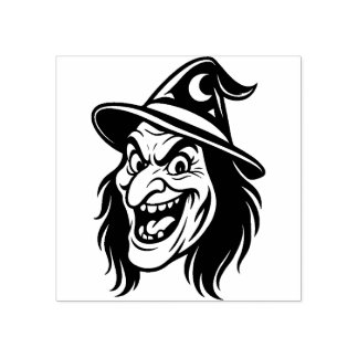 Carimbo De Borracha Vintage Halloween Witch Rubber Stamp