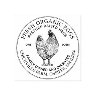 Carimbo De Borracha Vintage Hen Ovos Pasture Ergueram Ovos Orgânicos