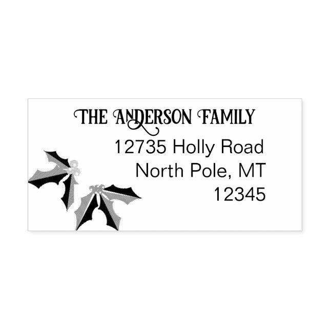 Carimbo De Borracha Vintage Holly Address (Impressão)