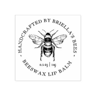 Carimbo De Borracha Vintage Honeybee Custom Honey Lip Balm Stamp