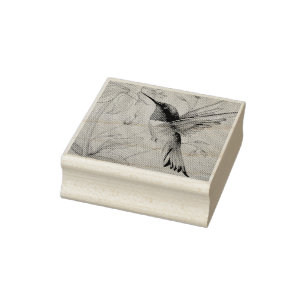 Carimbo De Borracha Vintage Hummingbird No. 6 Watercolor Art