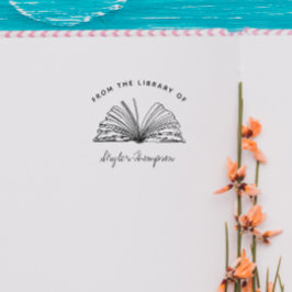 Carimbo De Borracha Vintage manuscrito Da Biblioteca De Script