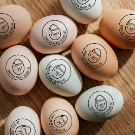 Carimbo De Borracha Vintage Personalized Rustic Farmhouse Egg Stamp