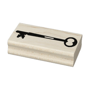 Carimbo De Borracha Vintage Skeleton Key Silhout Rubber Art Stamp