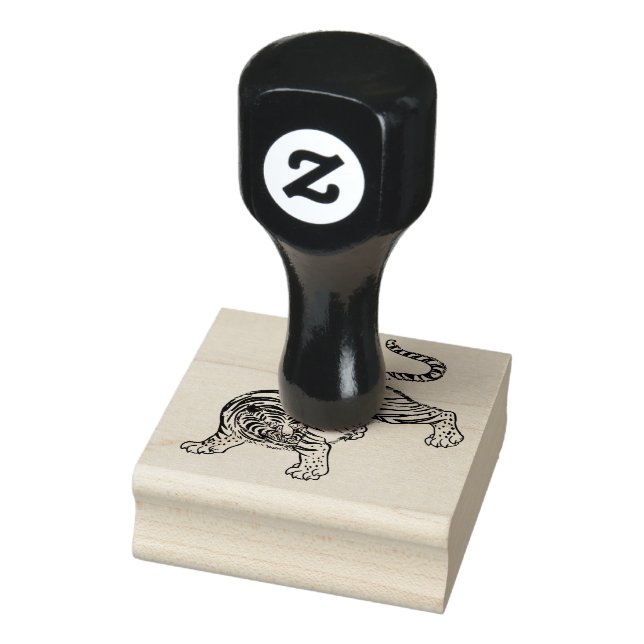 Carimbo De Borracha Vintage Tiger Asia Cultura (Carimbo)