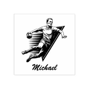 Carimbo De Borracha Vintage Trendy Modern Handball Personalizado