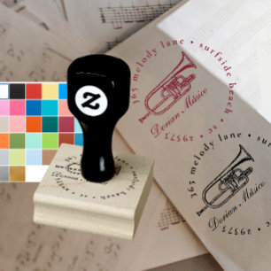 Carimbo De Borracha Vintage Trumpet Music Banda Chorus Endereço de Dev