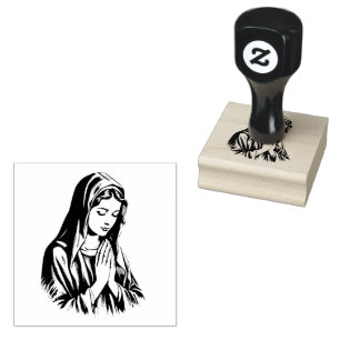 Carimbo De Borracha Virgem Abençoada Mãe Maria Religião Católica