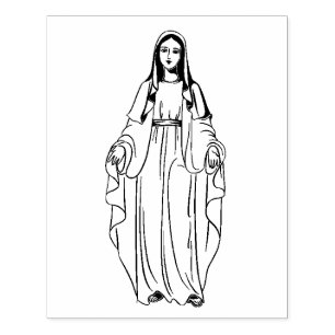 Carimbo De Borracha Virgem Abençoada Religiosa Maria Borracha Católi