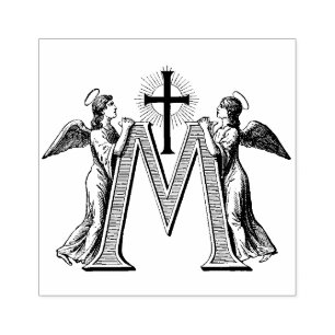 Carimbo De Borracha Virgem Católica Abençoada Mary Marian Angels