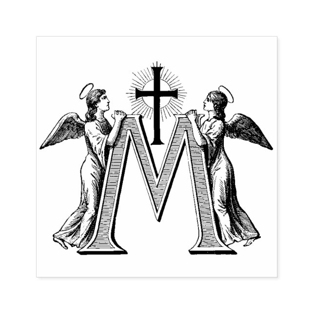 Carimbo De Borracha Virgem Católica Abençoada Mary Marian Angels (Impressão)