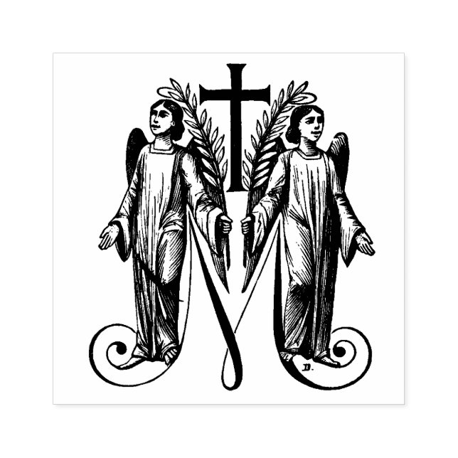 Carimbo De Borracha Virgem Católica Abençoada Mary Marian Angels (Impressão)