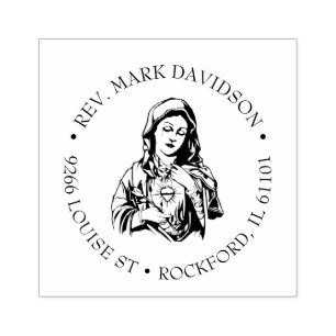 Carimbo De Borracha Virgem Católica Mary Endereço Religioso de Jesus