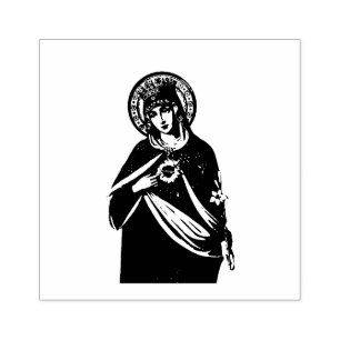Carimbo De Borracha Virgem Maria imaculada católica cardíaca