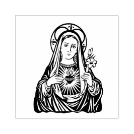 Carimbo De Borracha Virgem Religiosa Maria Immaculada Coração