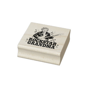 Carimbo De Borracha Vovó Rockstar - Design de Música Divertida e Retro