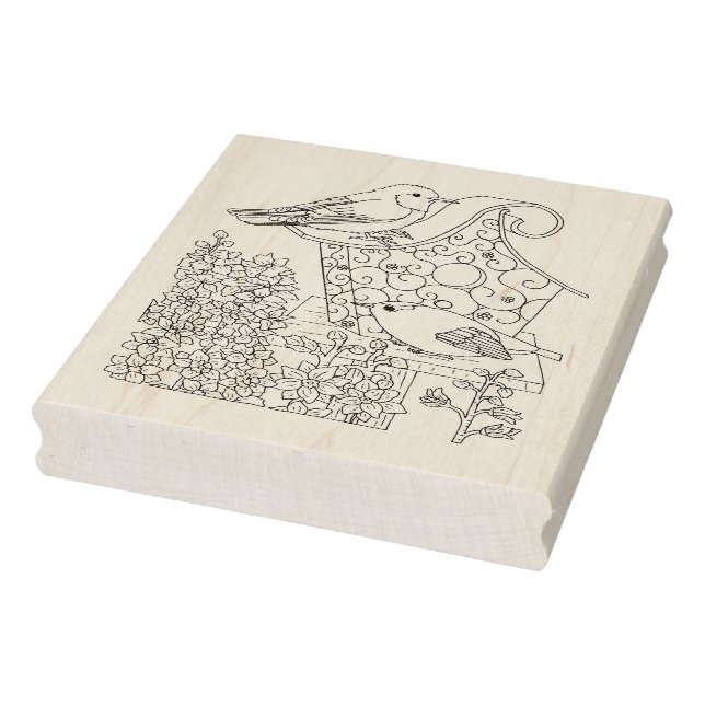 Carimbo De Borracha Warbler e Larkspur (Carimbo)