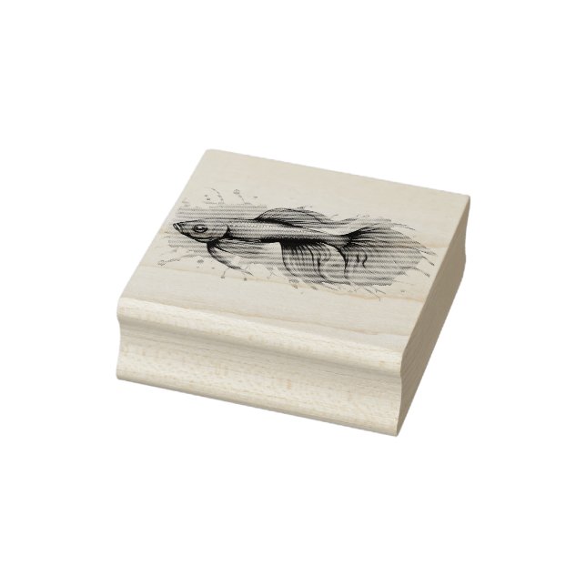 Carimbo De Borracha Watercolor Series: Betta Fish (Carimbo)