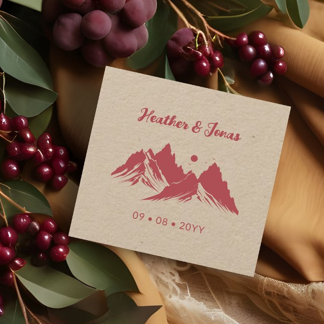 Carimbo De Borracha Wedding Cherished Rustic Mountains Landscape  (Wedding Cherished Rustic Mountains Landscape Rubber Stamp. )