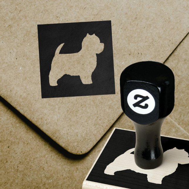 Carimbo De Borracha West Highland White Terrier Westie Dog Silhouette (Criador carregado)