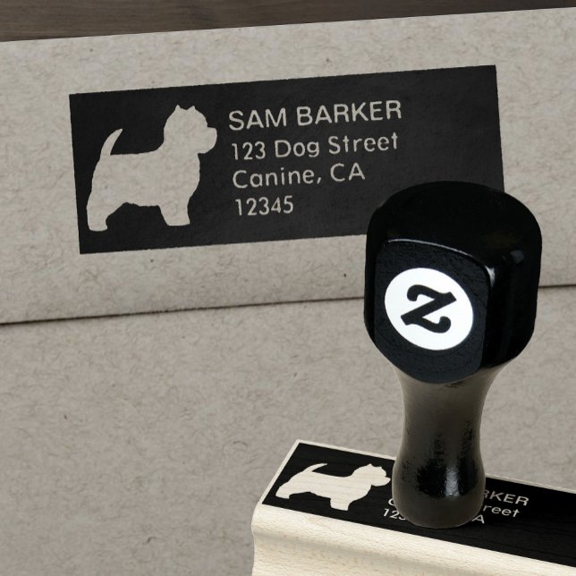 Carimbo De Borracha West Highland White Terrier Westie Endereço para d (Criador carregado)