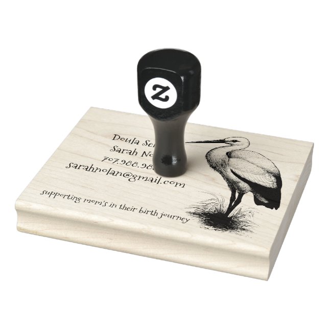 Carimbo De Borracha Whimsical Stork Doula (Carimbo)