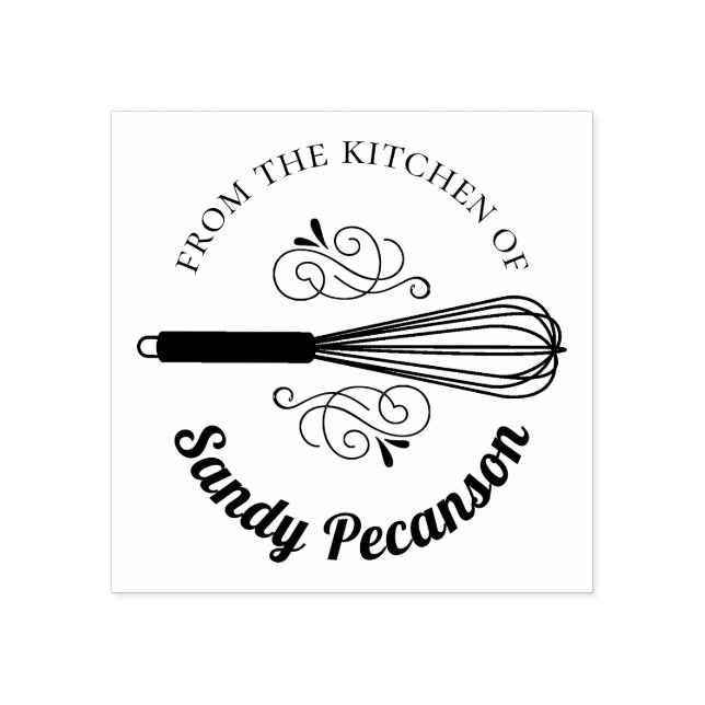 Carimbo De Borracha Whisk floresce da cozinha do selo (Impressão)