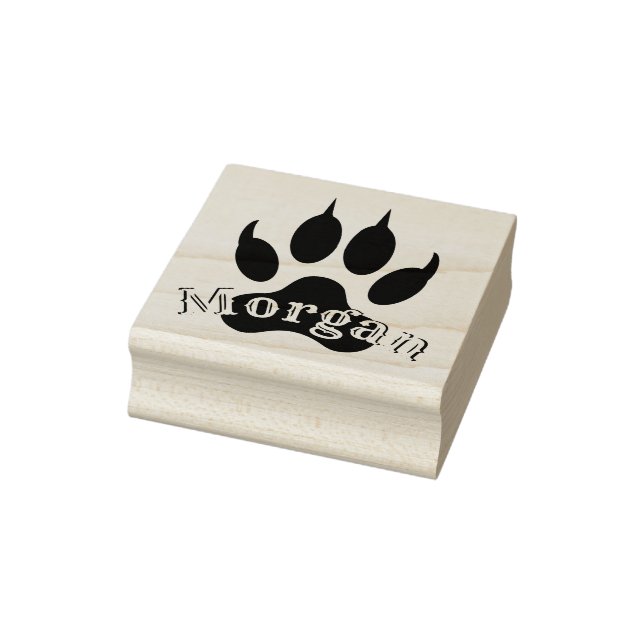 Carimbo De Borracha Wolf Paw Print com Nome Monograma Signature Seal (Carimbo)