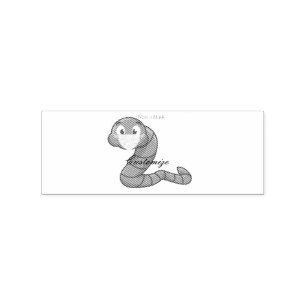Carimbo De Borracha Worm Kawaii Verde Thunder_Cove