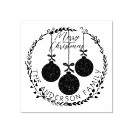 Carimbo De Borracha Wreath Natal & Fession Baubles Family