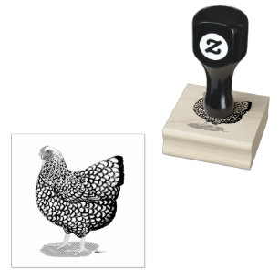 Carimbo De Borracha Wyandotte: Hen lacado por prata