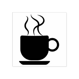 Carimbo De Borracha Xícara quente do logotipo do Café