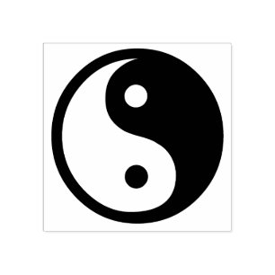 Carimbo De Borracha Yin-Yang Preto/Branco