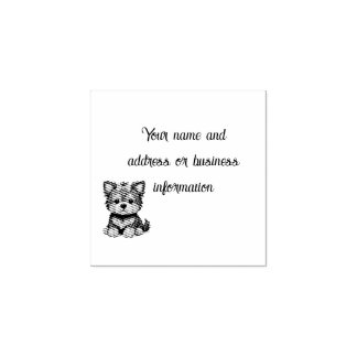 Carimbo De Borracha Yorkshire Terrier fofa com um laço